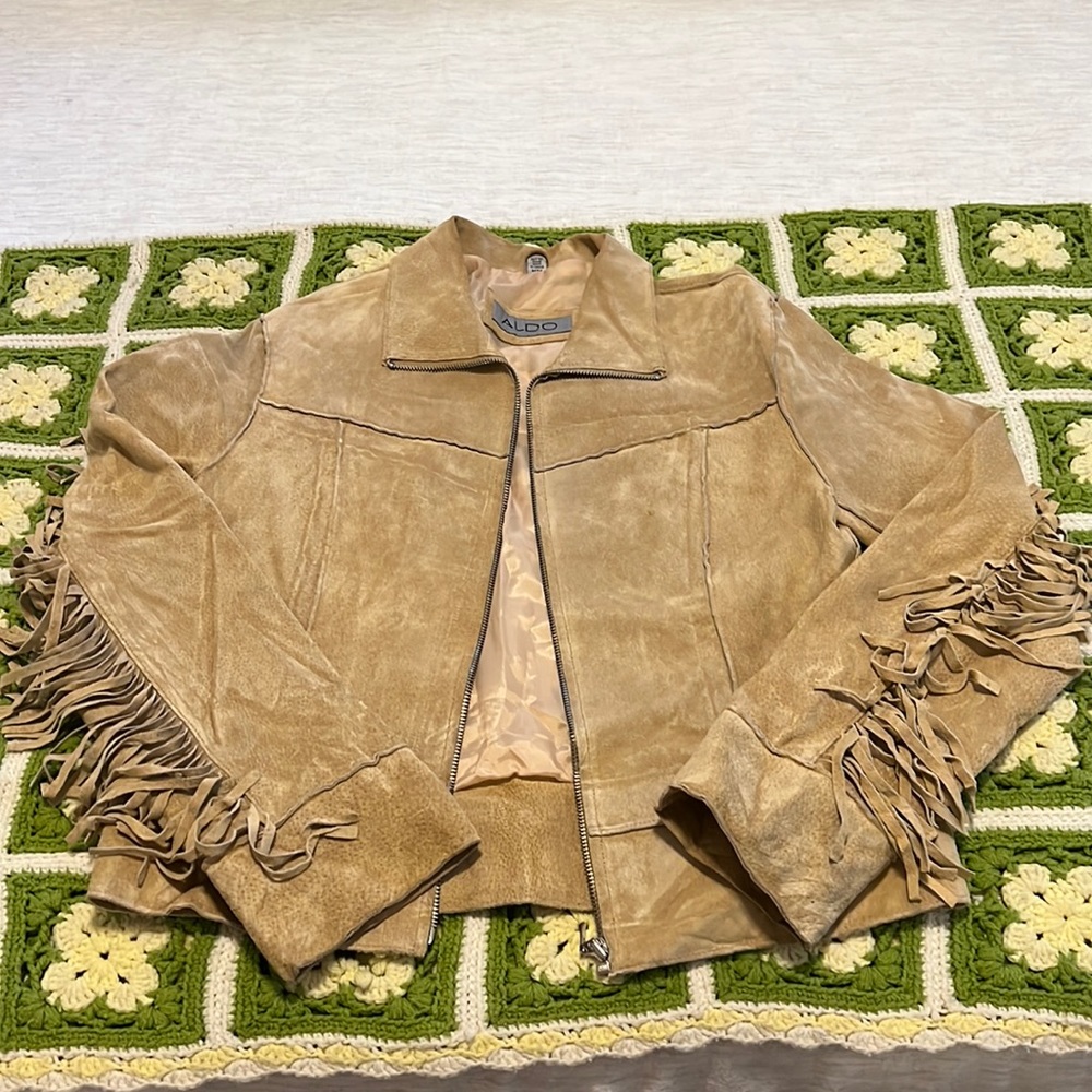 Vintage Aldo Suede Fringe Jacket, M